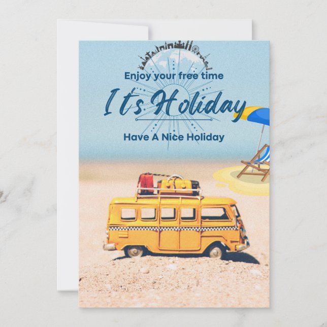 Tarjeta de vacaciones plana festiva - Tarjeta de s (Anverso)