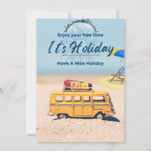 Tarjeta de vacaciones plana festiva - Tarjeta de s