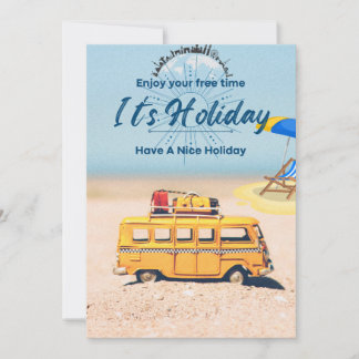 Tarjeta de vacaciones plana festiva - Tarjeta de s