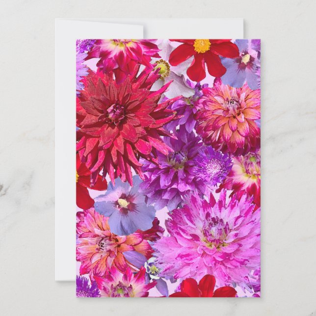 Tarjeta de vacaciones plana grande floral (Anverso)