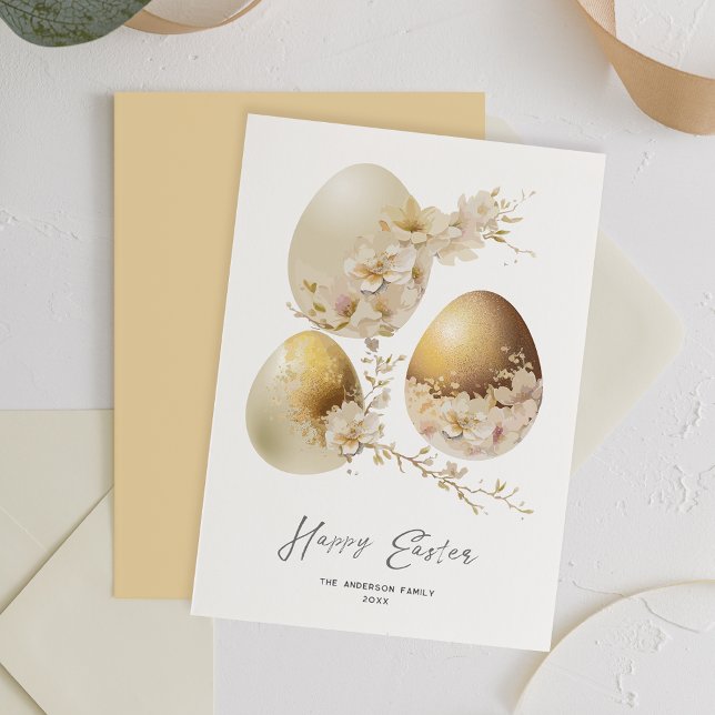 Tarjeta de vacaciones plana Happy Eggs Watercolor  (Subido por el creador)