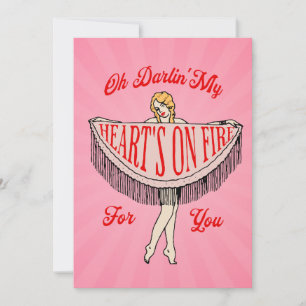 Tarjeta de vacaciones plana Heart's On Fire