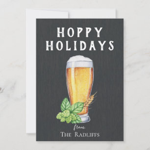 Tarjeta de vacaciones plana Hoppy Holidays Chalkbo