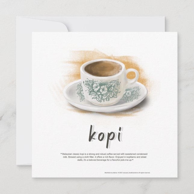 Tarjeta de vacaciones plana Kopi Classic Coffee Mu (Anverso)