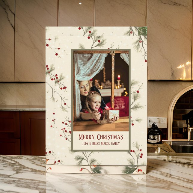 Tarjeta de vacaciones plana minimalista de crema d (Subido por el creador)