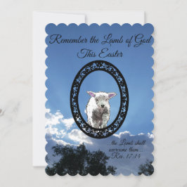 Tarjeta de vacaciones plana Oval Framed Lamb Sun L