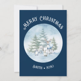 Tarjeta de vacaciones plana para animales de Woodl