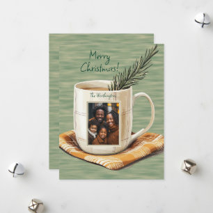 Tarjeta de vacaciones plana para hongos de fotos d