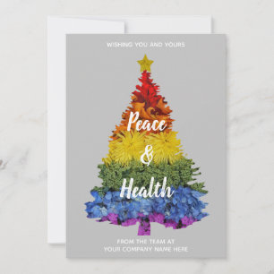 Tarjeta de vacaciones plana para la paz y la salud