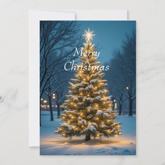 Tarjeta de vacaciones plana para navidades (Anverso)