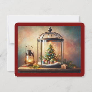 Tarjeta de vacaciones plana para navidades