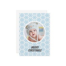 Tarjeta de vacaciones plana para Navidades con cop