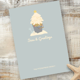 Tarjeta de vacaciones plana para Navidades de la p