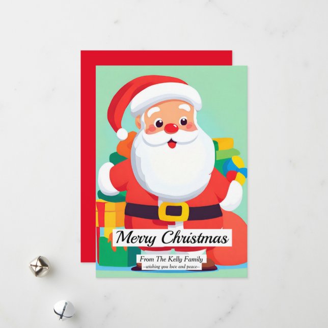 Tarjeta de vacaciones plana para Navidades de Sant (Anverso/Reverso In Situ)