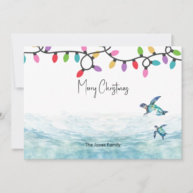 Tarjeta de vacaciones plana para Navidades de tort (Anverso)