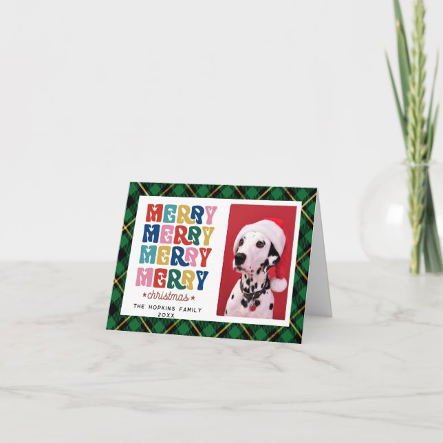 Tarjeta de vacaciones plana para Navidades persona (Anverso)