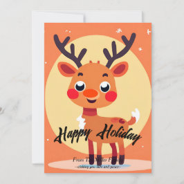 Tarjeta de vacaciones plana para Navidades Rudolph