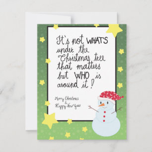 Tarjeta de vacaciones plana para Navidades Snowman
