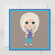 Tarjeta de vacaciones plana para Personalizado muj