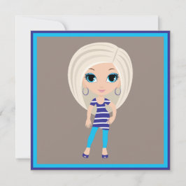 Tarjeta de vacaciones plana para Personalizado muj