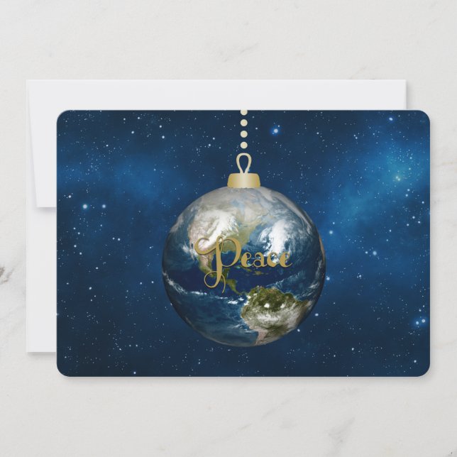 Tarjeta de vacaciones plana Peace on Earth (Anverso)