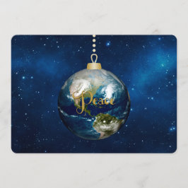 Tarjeta de vacaciones plana Peace on Earth