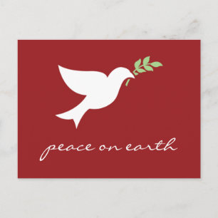 Tarjeta de vacaciones plana Peace On Earth