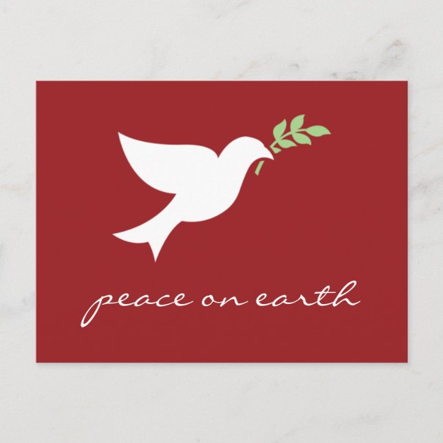 Tarjeta de vacaciones plana Peace On Earth (Anverso)