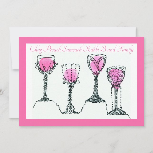 Tarjeta de vacaciones plana Pesach Passover person (Anverso)