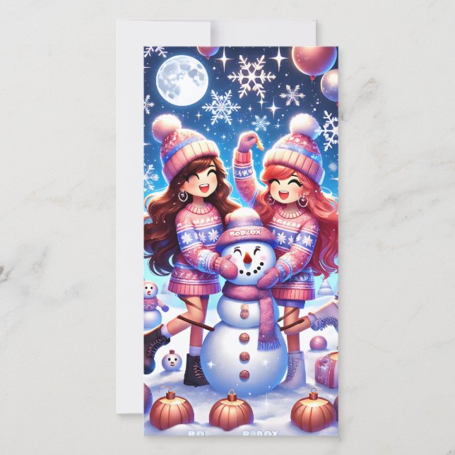 Tarjeta de vacaciones plana precoz para Chicas ado (Anverso)