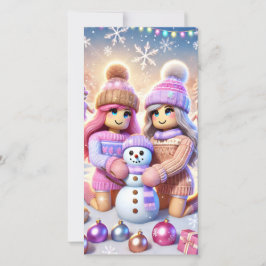 Tarjeta de vacaciones plana precoz para Chicas ado