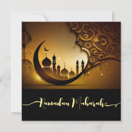 Tarjeta de vacaciones plana Ramadan Mubarak