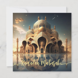 Tarjeta de vacaciones plana Ramadan Mubarak
