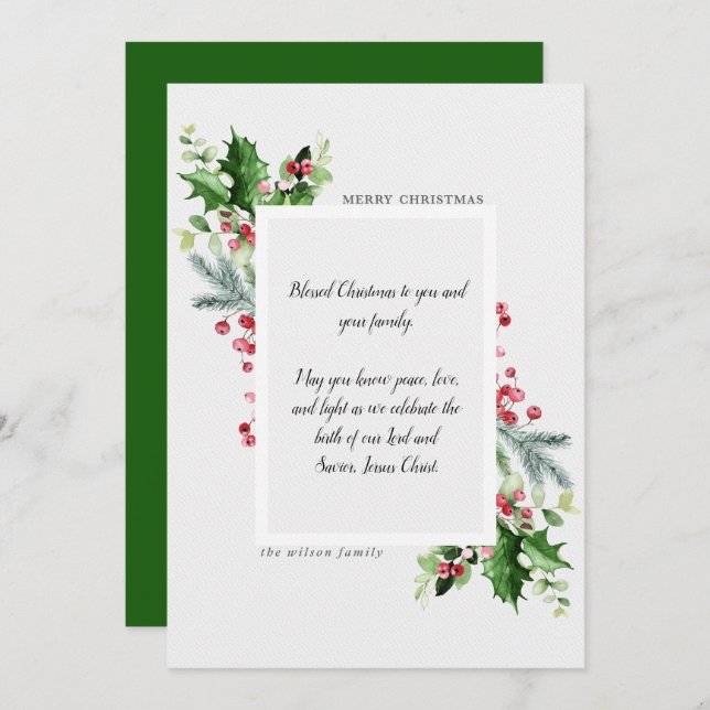 Tarjeta de vacaciones plana religiosa (Anverso / Reverso)