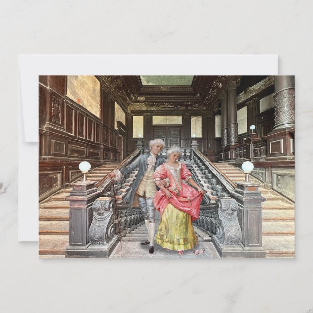 Tarjeta de vacaciones plana Rococo (Anverso)