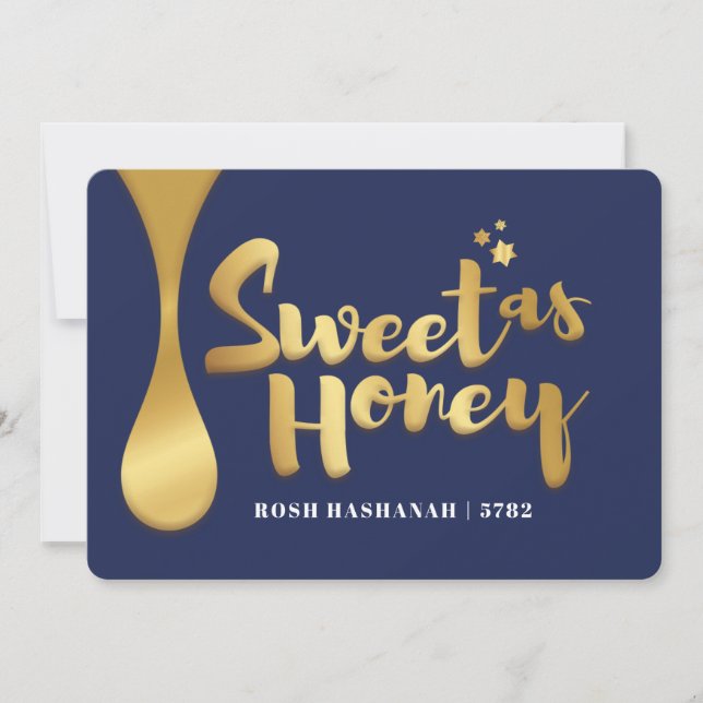 Tarjeta de vacaciones plana Rosh Hashanah (Anverso)