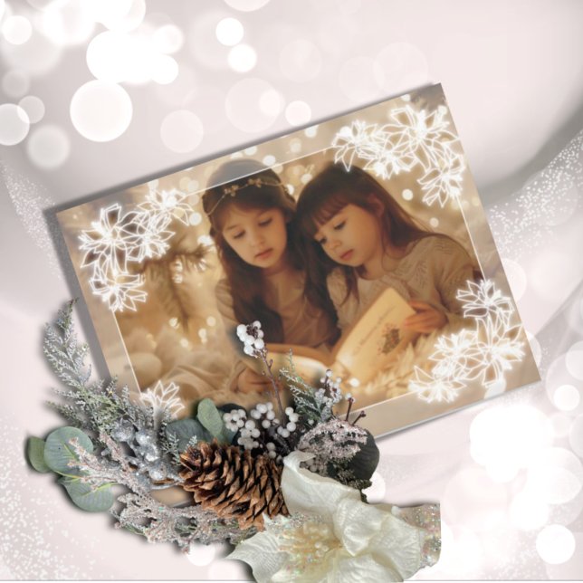 Tarjeta de vacaciones plana Sheer Poinsettia Lace (Subido por el creador)