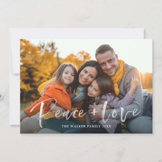 Tarjeta de vacaciones plana simple con amor por la (Anverso)