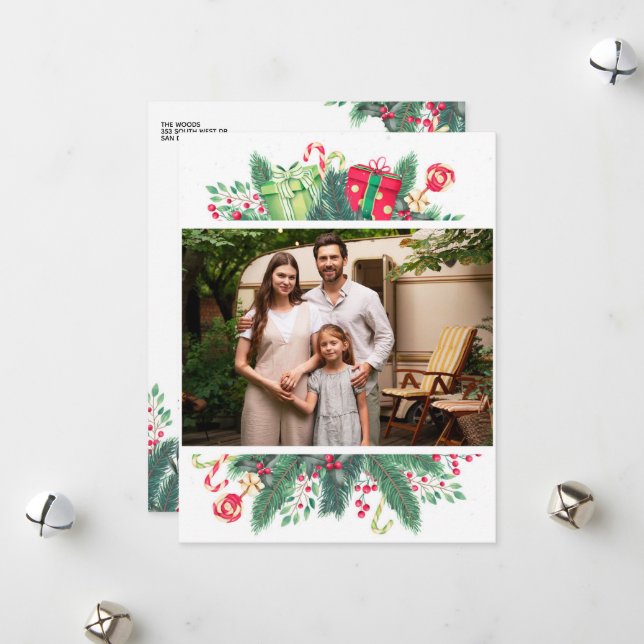 Tarjeta de vacaciones plana, tamaño: 4,25" x 5,5", (Anverso/Reverso In Situ)