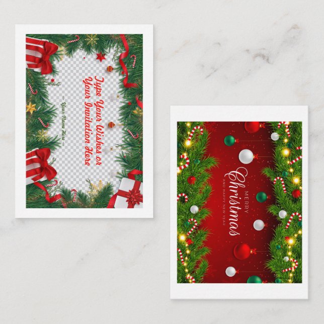 Tarjeta de vacaciones plana, tamaño: 4,25" x 5,5", (Anverso / Reverso)