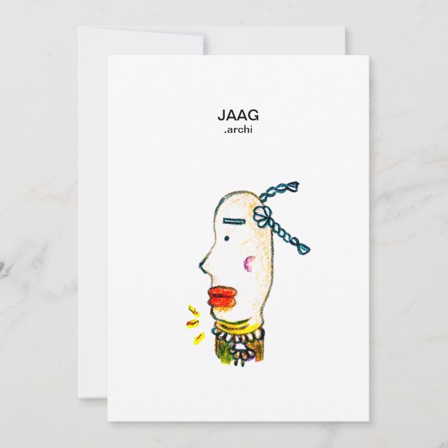Tarjeta de vacaciones plana trenzada de estilo tao (Anverso)