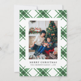 Tarjeta de vacaciones plana verde con plástico par