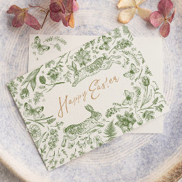 Tarjeta de vacaciones plana Vintage Easter Waterco