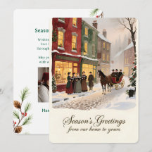 Tarjeta de vacaciones plana vintage personalizable