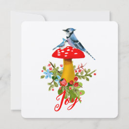 Tarjeta de vacaciones plana Woodland Joy