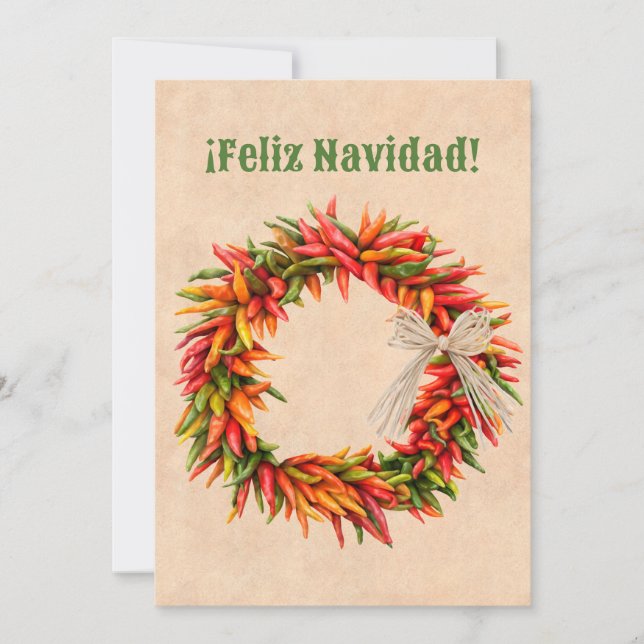 Tarjeta de vacaciones plana Wreath del suroeste de (Anverso)