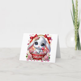 Tarjeta de vacaciones plegable de conejo del día d