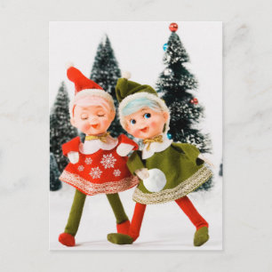Tarjeta de vacaciones plegable, Feliz Navidad Elf