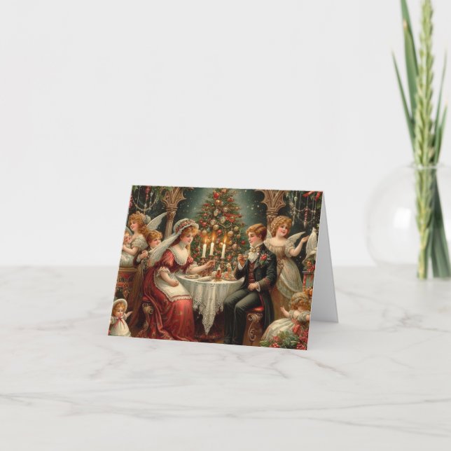 Tarjeta de vacaciones plegada a Navidades victoria (Anverso)