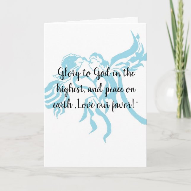 Tarjeta de vacaciones plegada: Angels Glory to Our (Anverso)